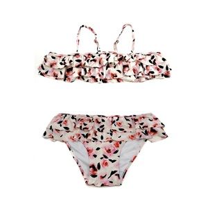 Kate Spade | Bay of Roses Ruffle Two Piece Children’s Swim Suit Size 14 Youth